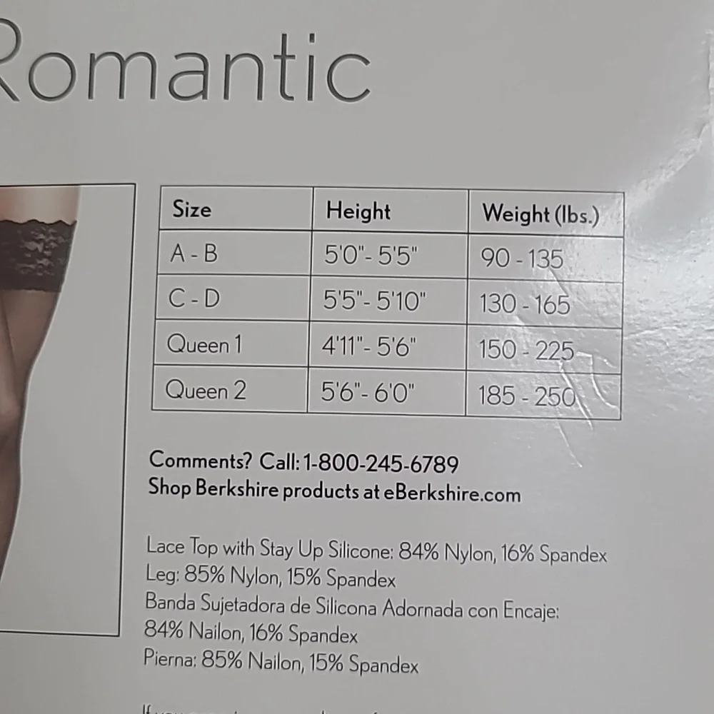 Berkshire Romantic Black Queen Lace Top Thigh Highs